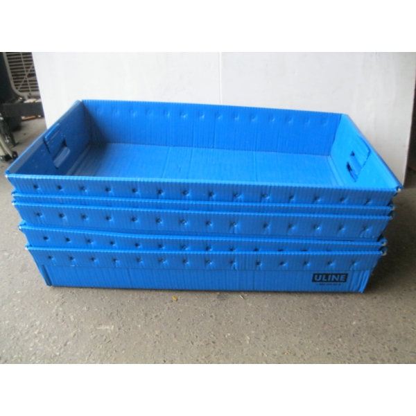 5 BLUE ULINE TUBS W/HANDLES - 31X19X6"