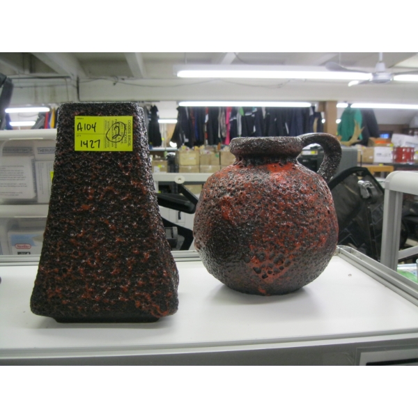 VOLCANIC POTTERY GERMAN VASES
