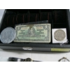 Image 2 : WATCH CASE W/MISC. CONTENTS - $1 BILL, POCKETWATCH, ETC.