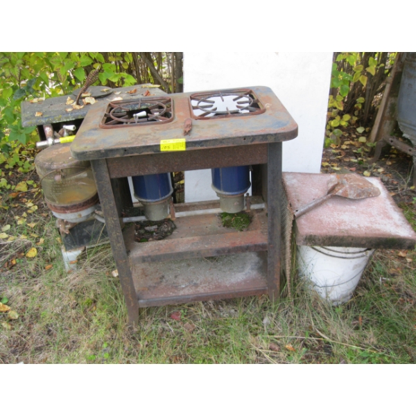 2 GAS STOVES - ONE W/BLUE ENAMEL TUBES