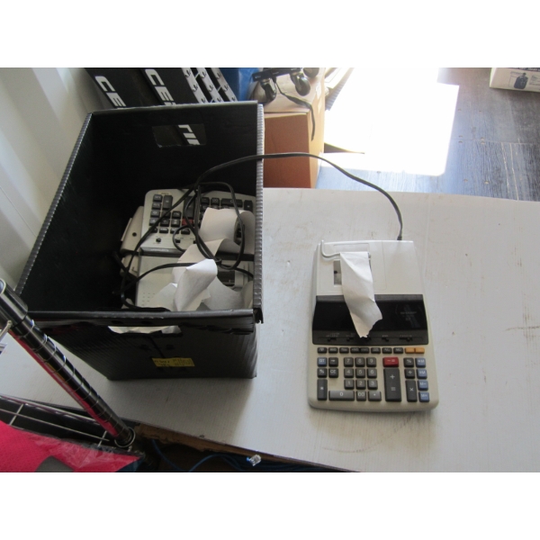 BIN OF ELECTRONIC CALCULATORS