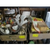 Image 1 : 2 BOXES OF MISC. GAMES, STIR STICKS, POTTERY, ETC.