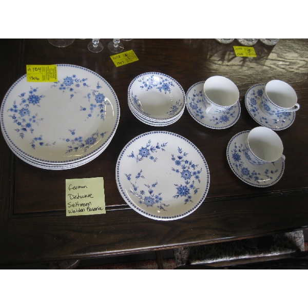 GERMAN BAVARIA BLUE & WHITE DISHWARE