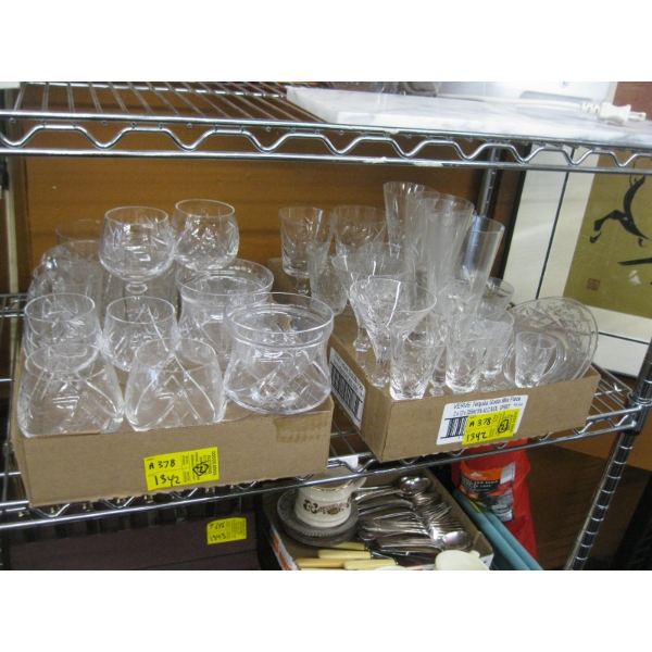 2 BOXES OF CRYSTAL STEMWARE