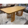Image 1 : CASA 200CM EXTENDABLE TABLE W/DOUBLE PEDESTAL BASE - OAK