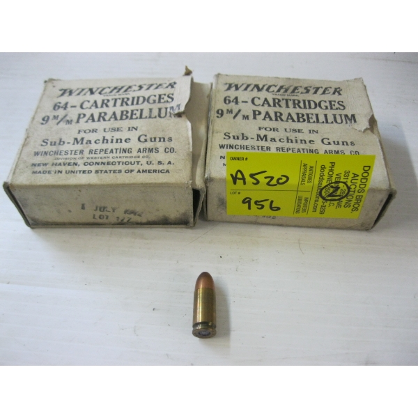 2 BOXES OF WINCHESTER 9MM  PARABELLUM|2X64 CARTRIDGES