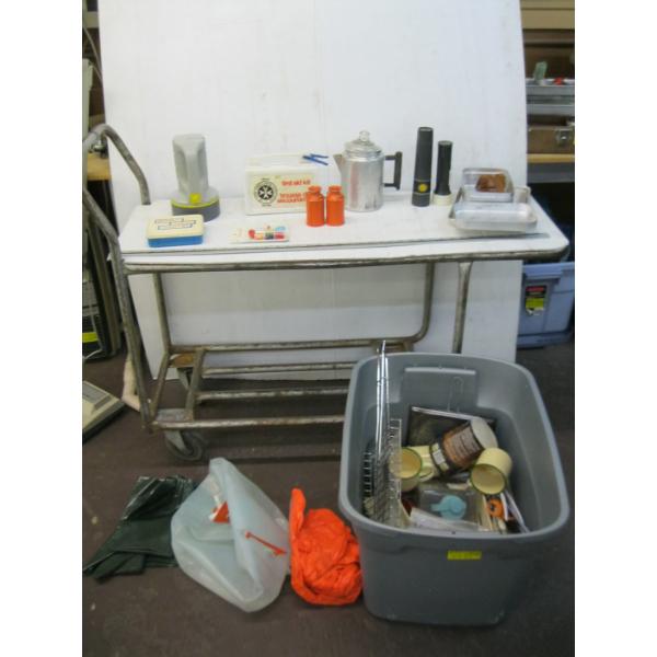 MISC. CAMPING ACCESS. - COFFEEPOT, FLASHLIGHT, GRILLS, ETC.