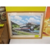 Image 2 : TIN ORANGE CRUSH SIGN & FRAMED PRINT OF TRAIN