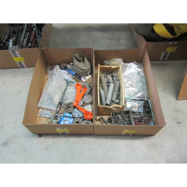 2 BOXES OF MISC. SPRINGS, BEARINGS, ETC.