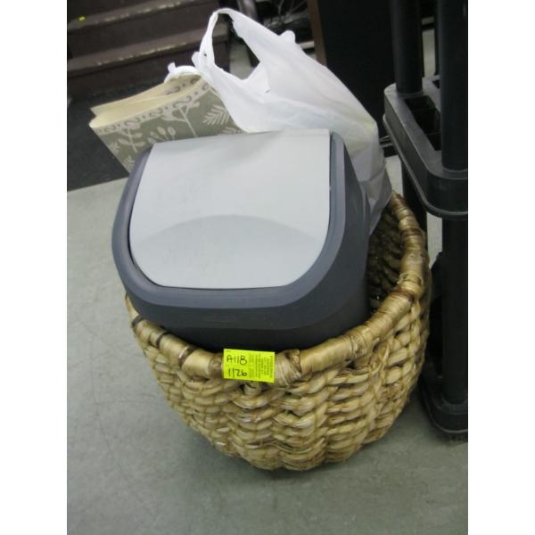 BASKET W/MISC. WASTEBASKET, GAMES, ETC.