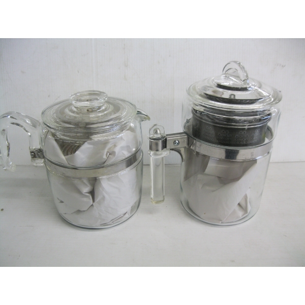 2 GLASS COFFEE PERCOLATORS