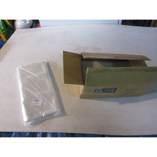 BOX OF PLASTIC BAGS, 18X36"