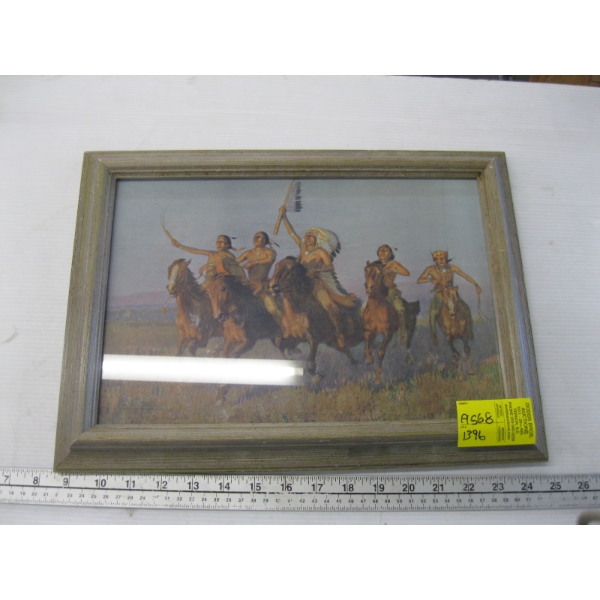 FRAMED PRINT "NATIVE WARRIORS"