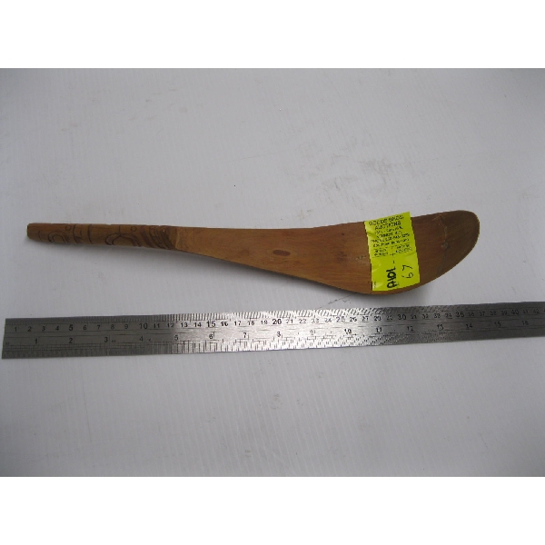 WOODEN CARVED HANDLED LADLE