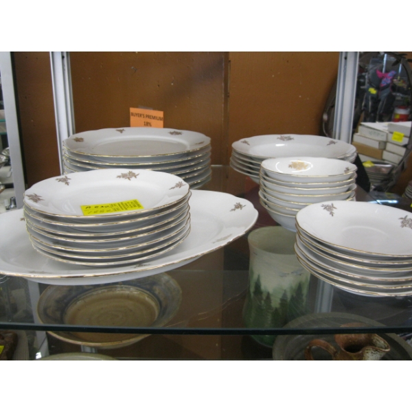 SET OF WHITE & GOLD BAVARIA CHINA - MADE IN GERMANY