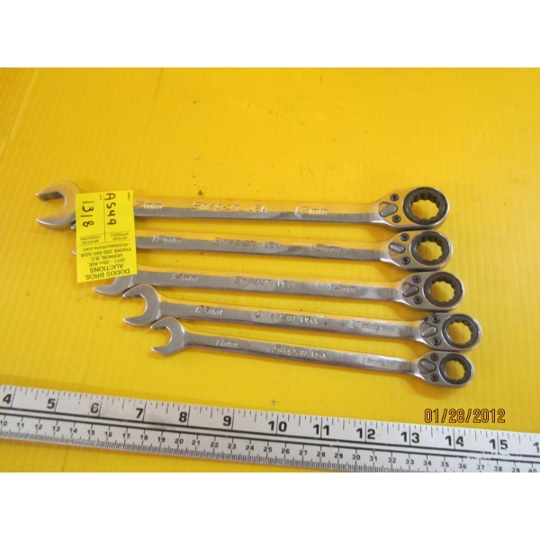 5 SNAP ON RATCHET & OPEN END STANDARD WRENCHES