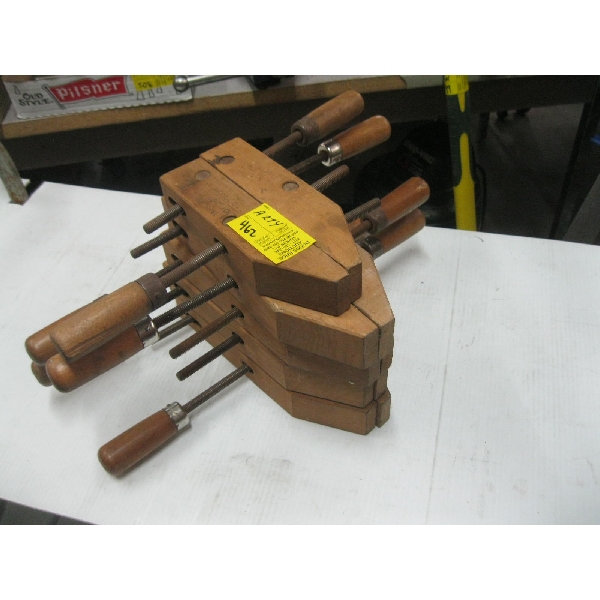 5 WOODEN CLAMPS