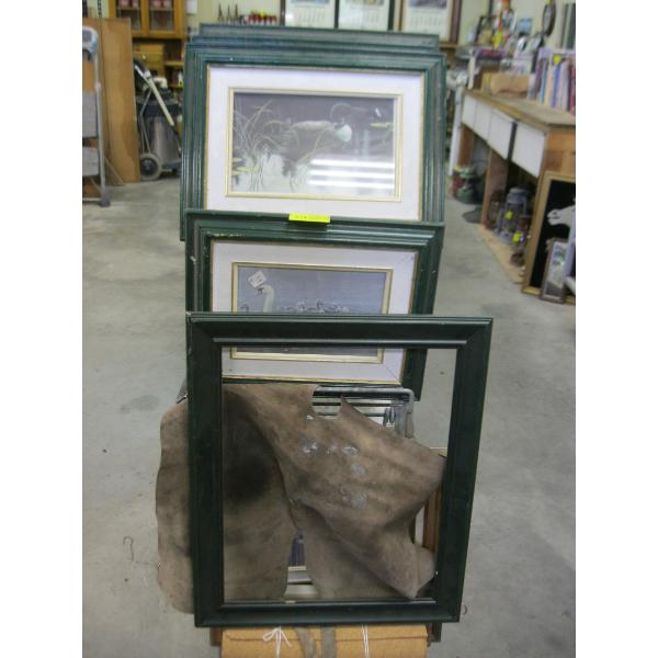 ASST. PICTURE FRAMES, CORK, LEATHER, ETC. W/RACK