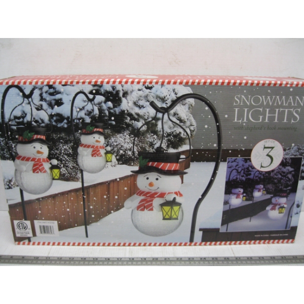 SET OF 3 SNOWMAN LIGHTS