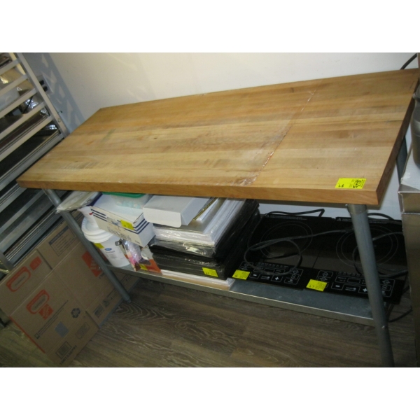 24"X60" WOOD TOP BAKER'S TABLE 
