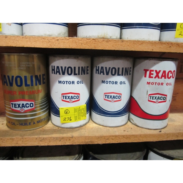 4 HAVOLINE TEXACO OIL CANS