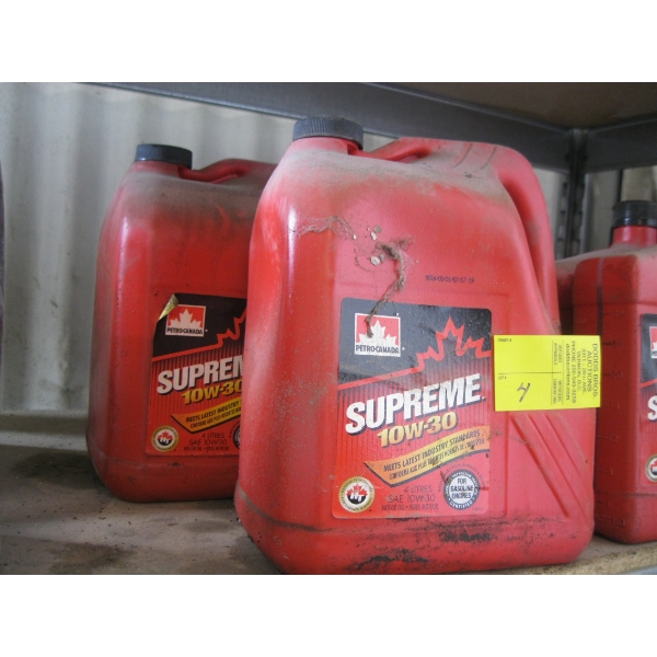 2 - 4L - 1 FULL/1 PARTLY FULL CONTAINER OF PETRO CANADA SUPREME 10W30 MOTOR OIL