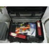Image 3 : PLASTIC TOOLBOX W/MISC. CONTENTS & A BRIEFCASE W/FLASHLIGHTS, ETC.