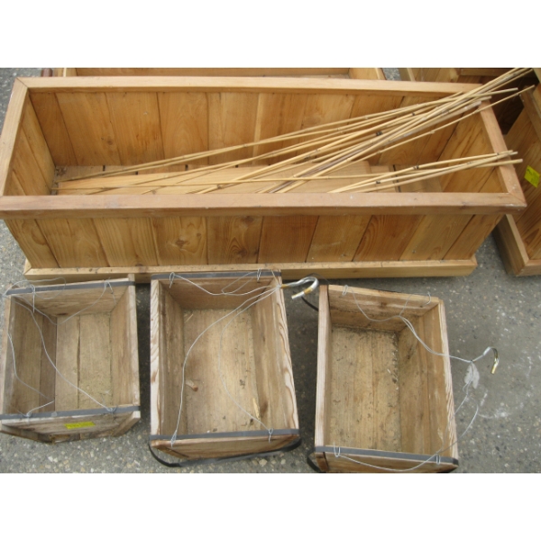 LG. CEDAR PLANTER BOX & 2 SMALLER PLANTER CEDAR BOXES