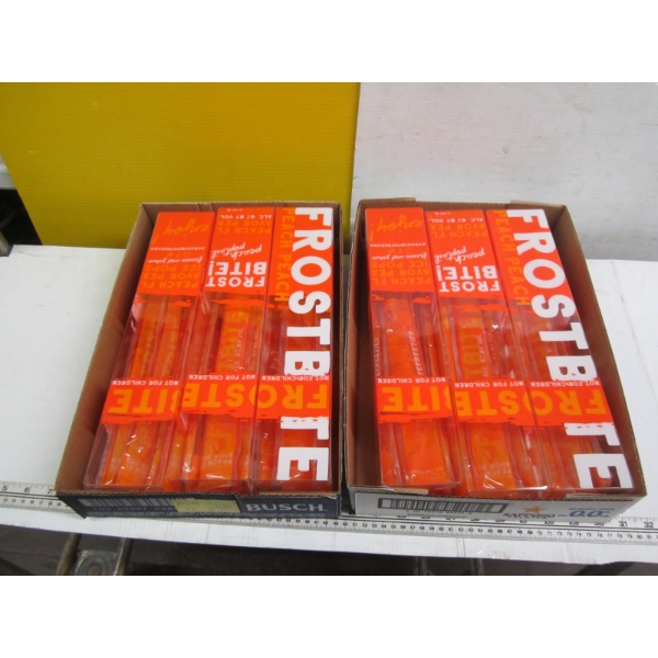 6 BOXES OF FROSTBITE PEACH ALCOHOL ICE POPS