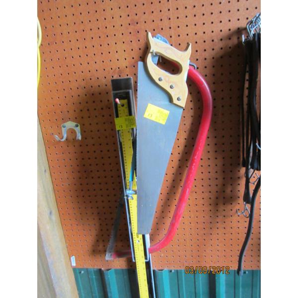 SWEDE SAW, HANDSAWS, LEVELS, ETC.