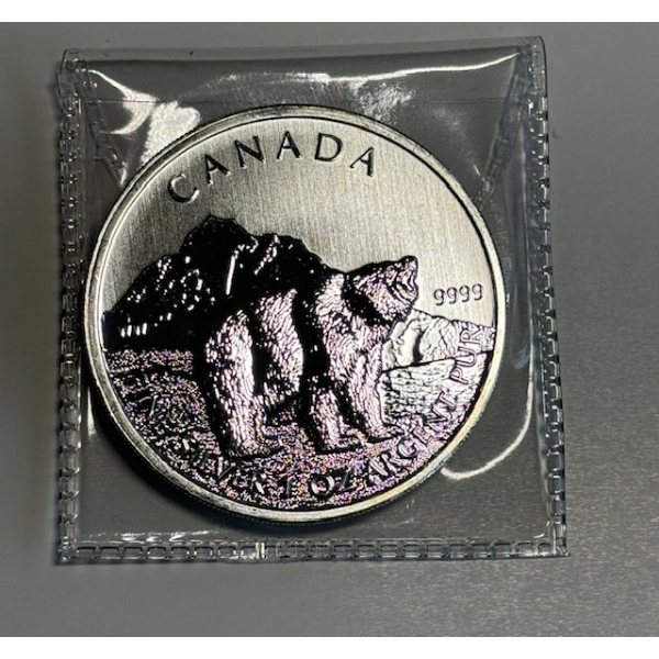 CDN 1OZ POLAR BEAR .999 SILVER (TAX EXEMPT)