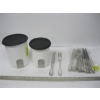 Image 1 : CHRISTOFLE CHINON SILVERPLATE KNIVES & FORKS & A TUPPERWARE CONTAINER