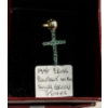 Image 1 : 14KT CROSS PENDANT W/SMALL GREEN STONES