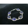 Image 3 : LADIES .925 SILVER BRACELET W/PURPLE STONE, 25G