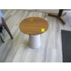 Image 1 : ROUND WOOD TOP METAL BASE OCCASIONAL TABLE