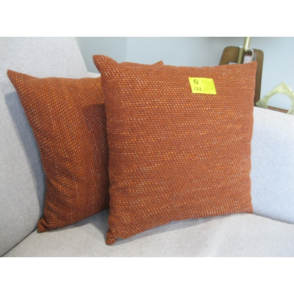 2 BURNT ORANGE COLOR PILLOWS