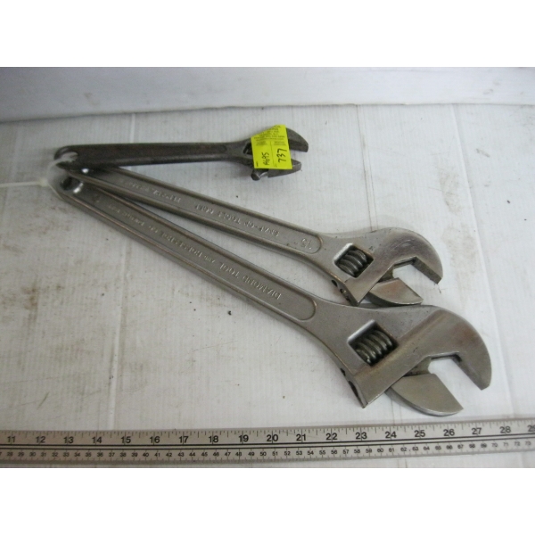 3 CRESCENT WRENCHES