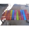 Image 1 : METAL BASED COLORED GLASS COFFEE TABLE