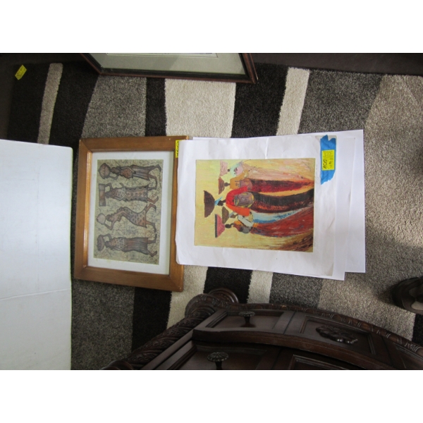 3 ORIGINAL OIL PAINTINGS & A FRAMED PRINT