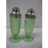 Image 2 : GREEN DEPRESSION DISH, CREAM & SUGAR & S&P SHAKERS