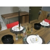 Image 2 : LG. LOT OF ASST. ITEMS ON TABLE - MIKASA DISHES, BOWLS, CANDLESTICKS, ETC.