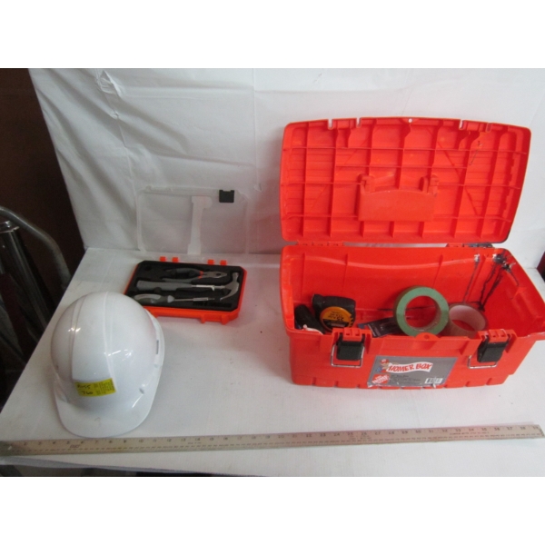 PLASTIC TOOLBOX W/ASST. CONTENTS