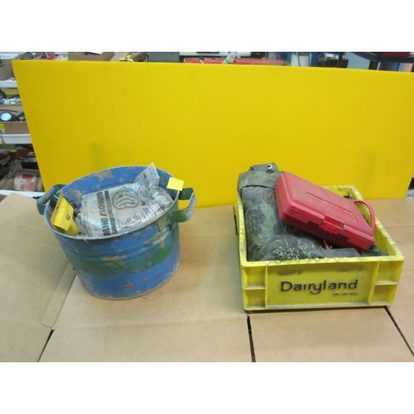 2 CONTAINERS OF MISC. TIE DOWN STRAPS, ETC.