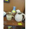 Image 2 : DECORATIVE COLORFUL PLATES & SERVING DISHES & 3 POTTERY PITCHERS
