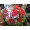 Image 2 : GLASS VASES W/ARTIFICIAL FLOWERS