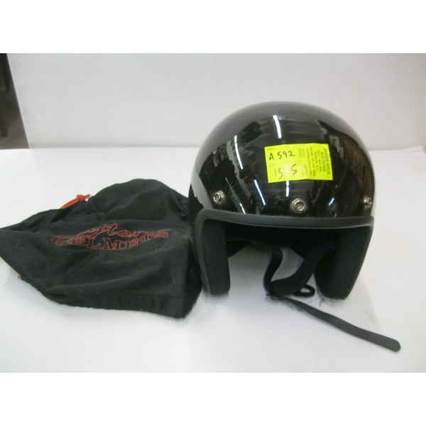BLACK MOTORCYCLE HELMET W/COVER - SZ M