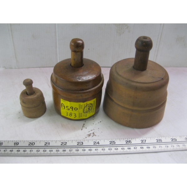 3 ROUND BUTTER MOLDS