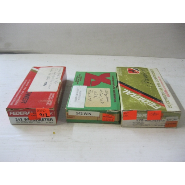 2 BOXES OF .243WIN & PART BOX (13) OF .270WIN