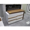 Image 1 : "AS IS" WHITE & WOOD FINISH DRESSER W/SLIDING WOOD TOP FOR DESK