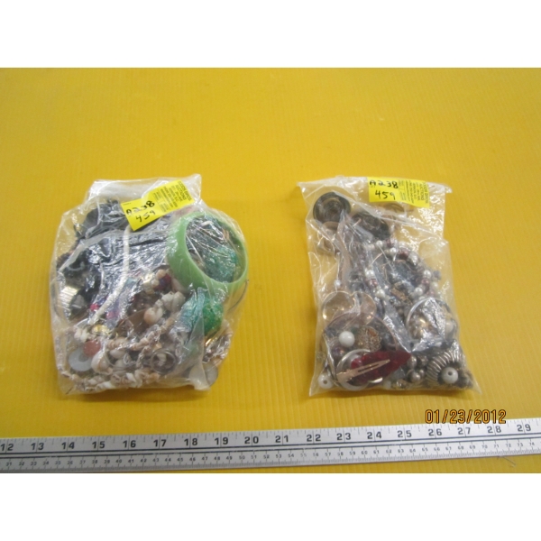 2 SM. BAGS OF COSTUME JEWELLERY